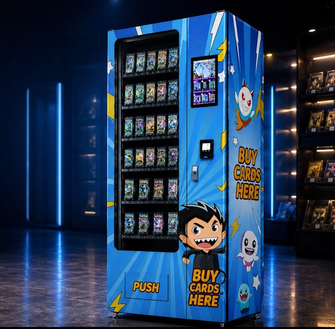 The Vending Smart collectible card vending machine, wrapped and ready to place